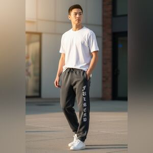 NWT Full Send Men’s Black Joggers Sweatpants Full Send Graphic on Leg - Size XL